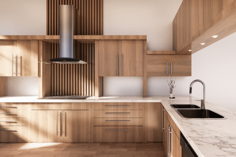 High-end kitchen renovation featuring marble benchtops, custom cabinetry, and integrated appliances—designed for functional luxury living.